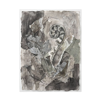 Japandi Fern Unfurling in Overcast | Texture Canvas Art