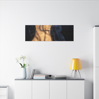 Incense Smoke Canvas Art | Winter Dark Japandi Shadow Zen Art