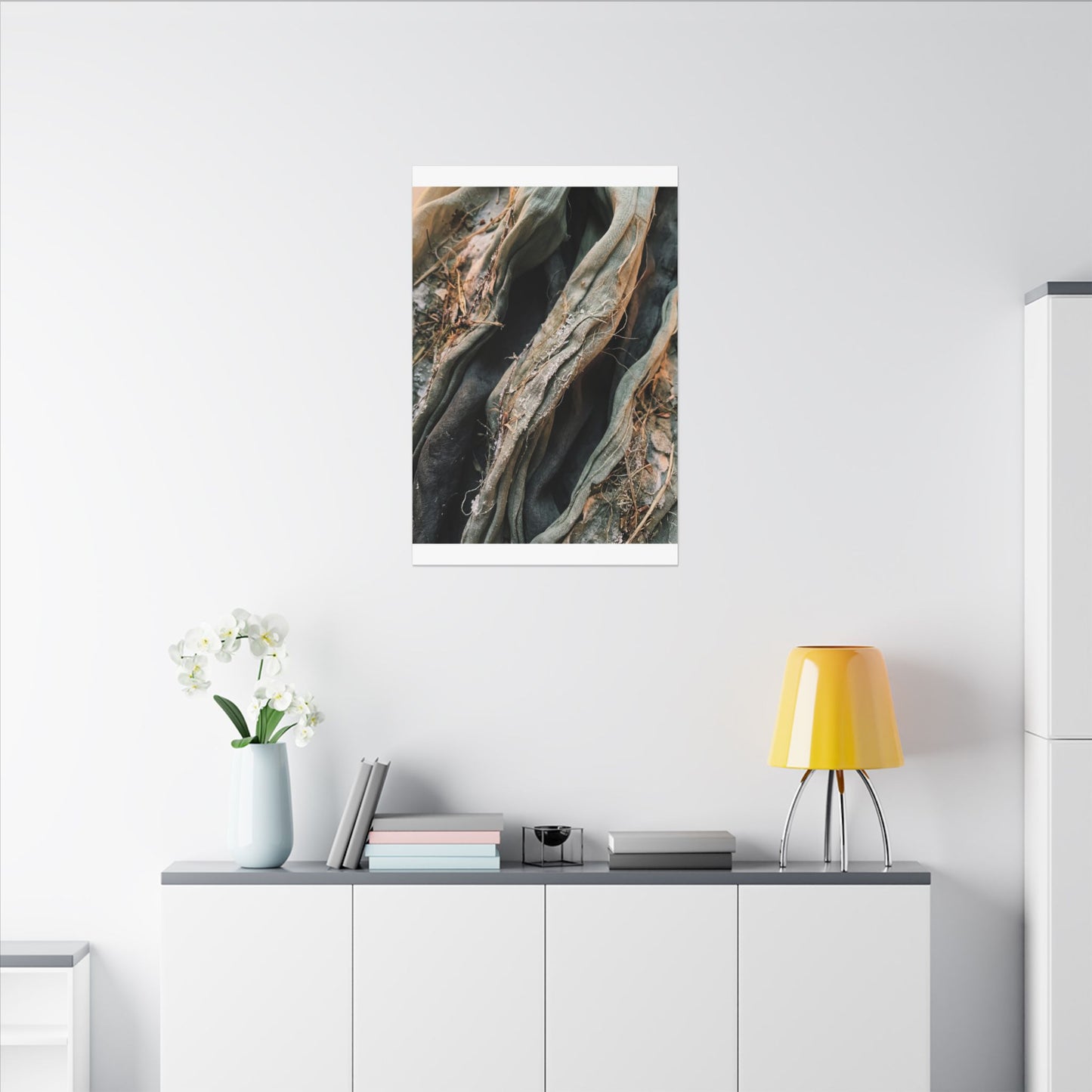 Silk Drape Winter Canvas Art | Japandi Cozy Design
