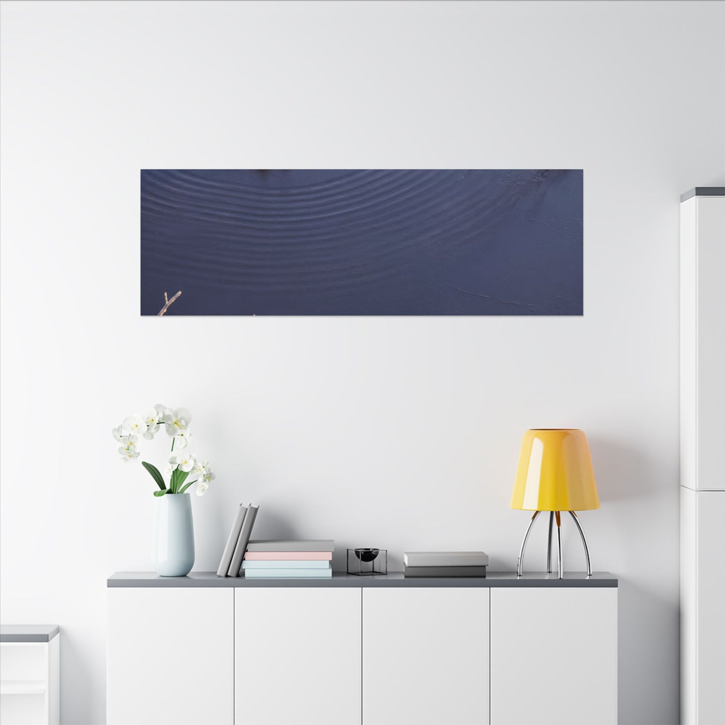 Lotus Flower Canvas Art | Winter Zen Karesansui Art