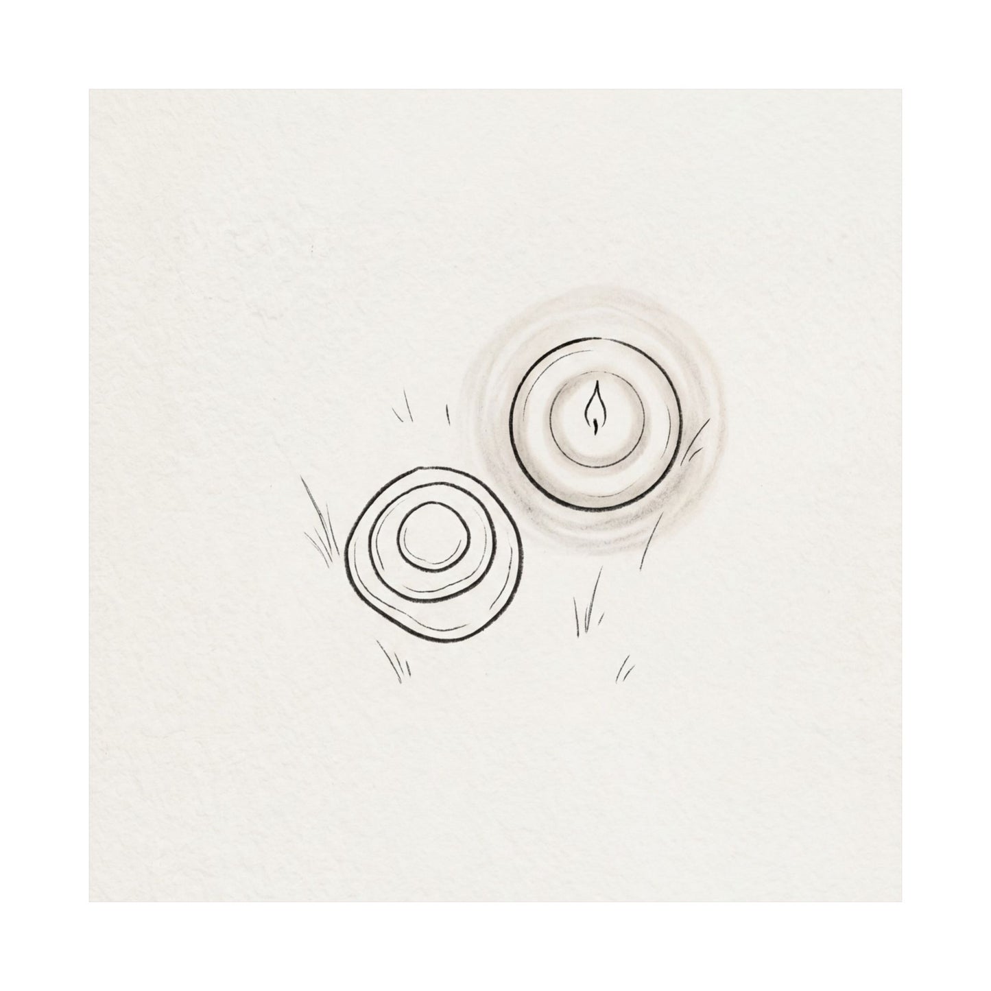 River Stones Minimal Line Wall Art Print | Neutral Japandi Art