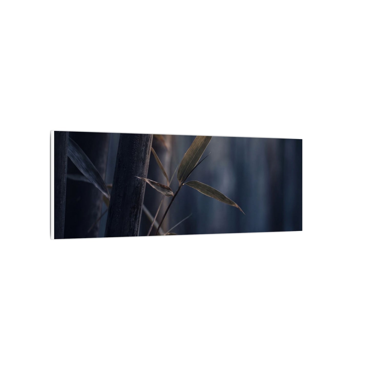 Dark Japandi Bamboo Grove in Dawn | Moody Minimal Canvas Art