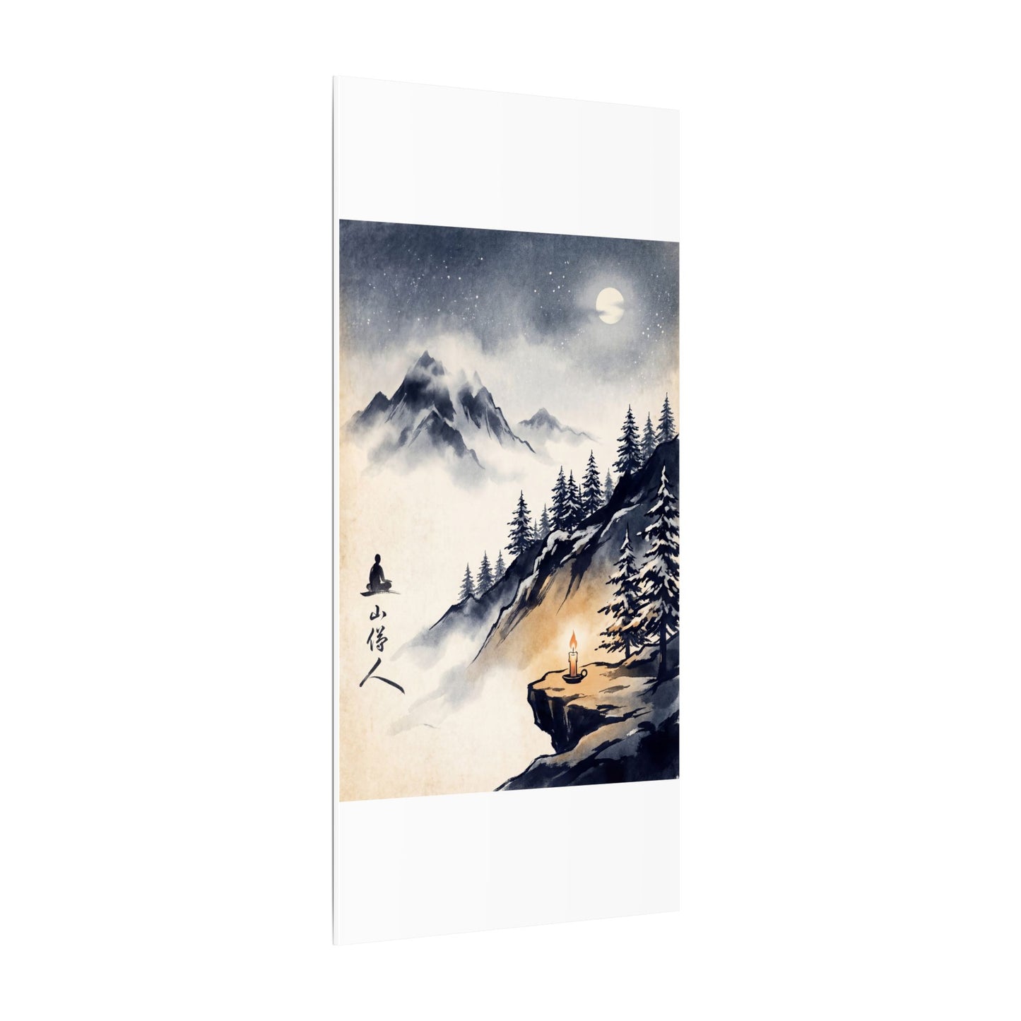Mountain Mist Canvas Art | Winter Zen Ukiyo E Inspired Art