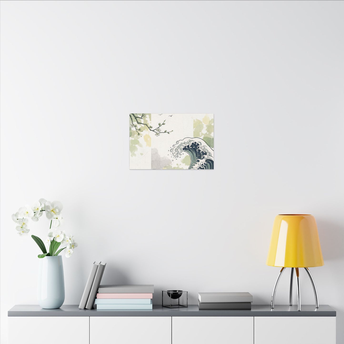Spring Ocean Wave Ukiyo E Inspired Canvas Art | Serene Decor