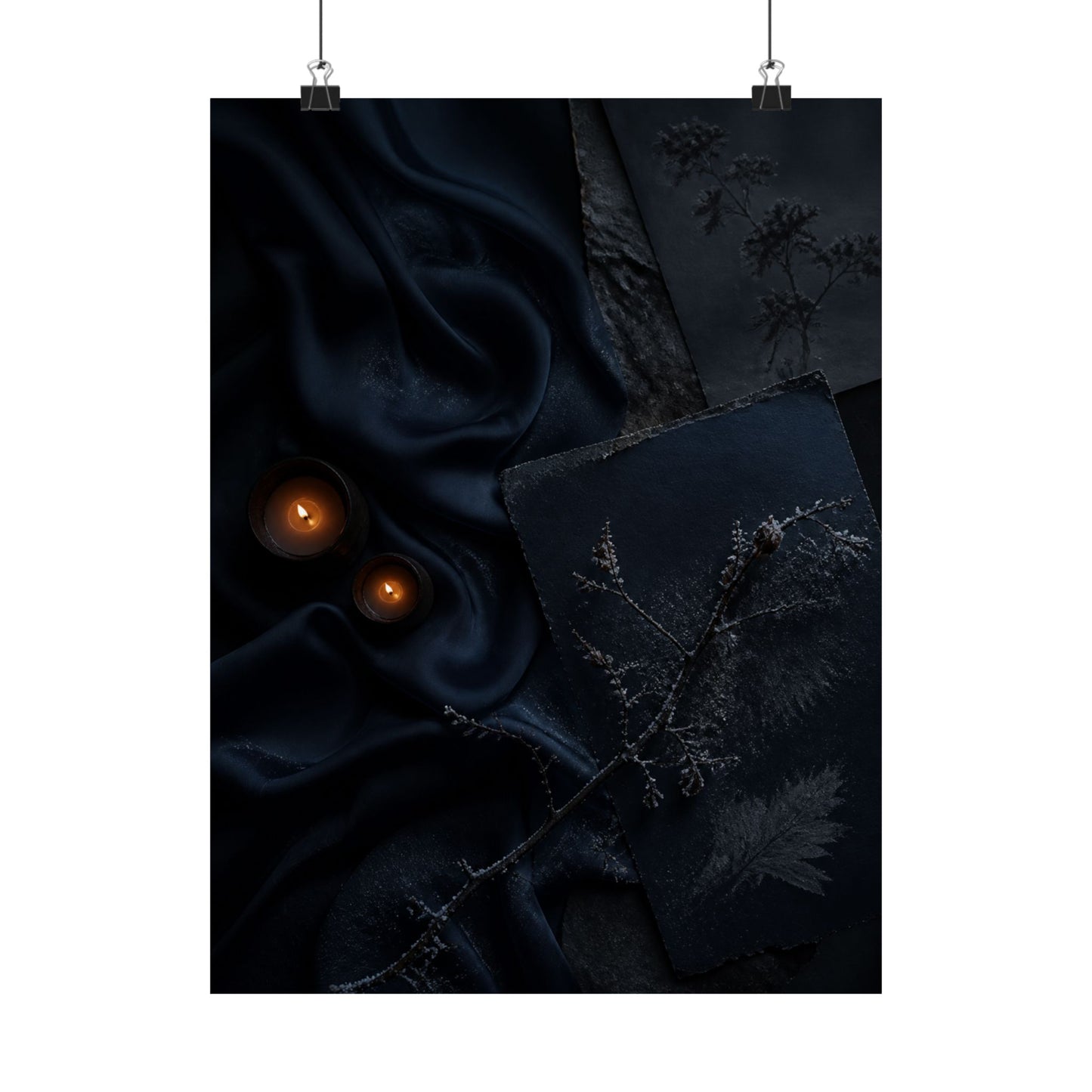 Silk Drape Wall Art Print | Winter Dark Japandi Moody Minimal Art