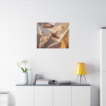 Autumn Paper Fold Minimal Line Canvas Art | Cozy Decor