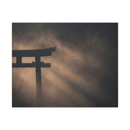 Torii Gate Shadow Zen Canvas Art | Bold Dark Japandi Art