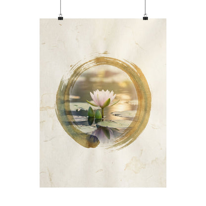 Golden Hour Lotus Flower Wall Art Print - Zen Ma