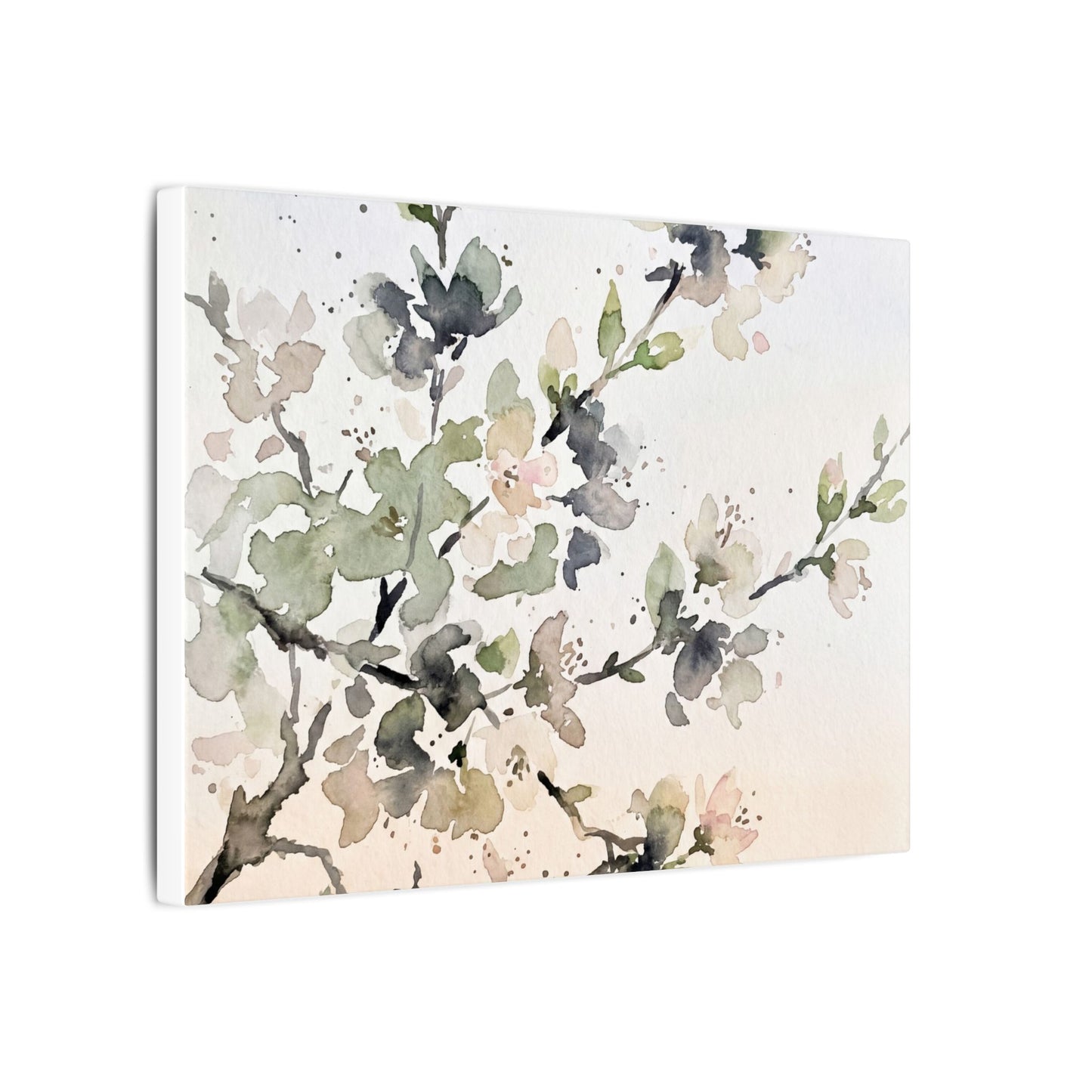 Cherry Blossom Watercolor Canvas Art | Elegant Japandi Art