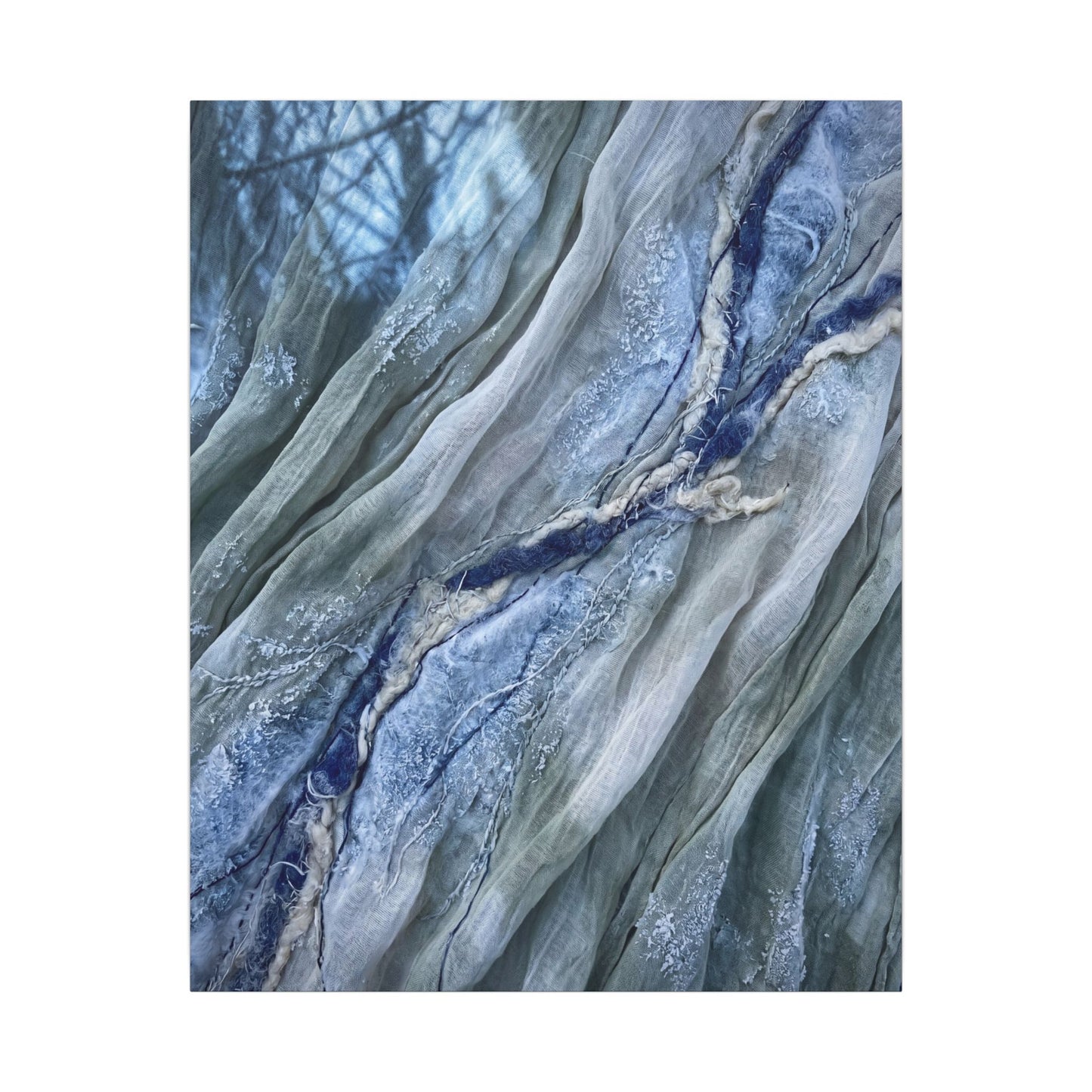 Moonlight Silk Drape Canvas Art - Japandi Mono No Aware
