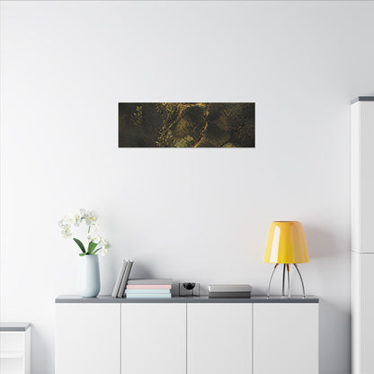 Shibui Cracked Earth Canvas Art - Dark Japandi Dark Texture