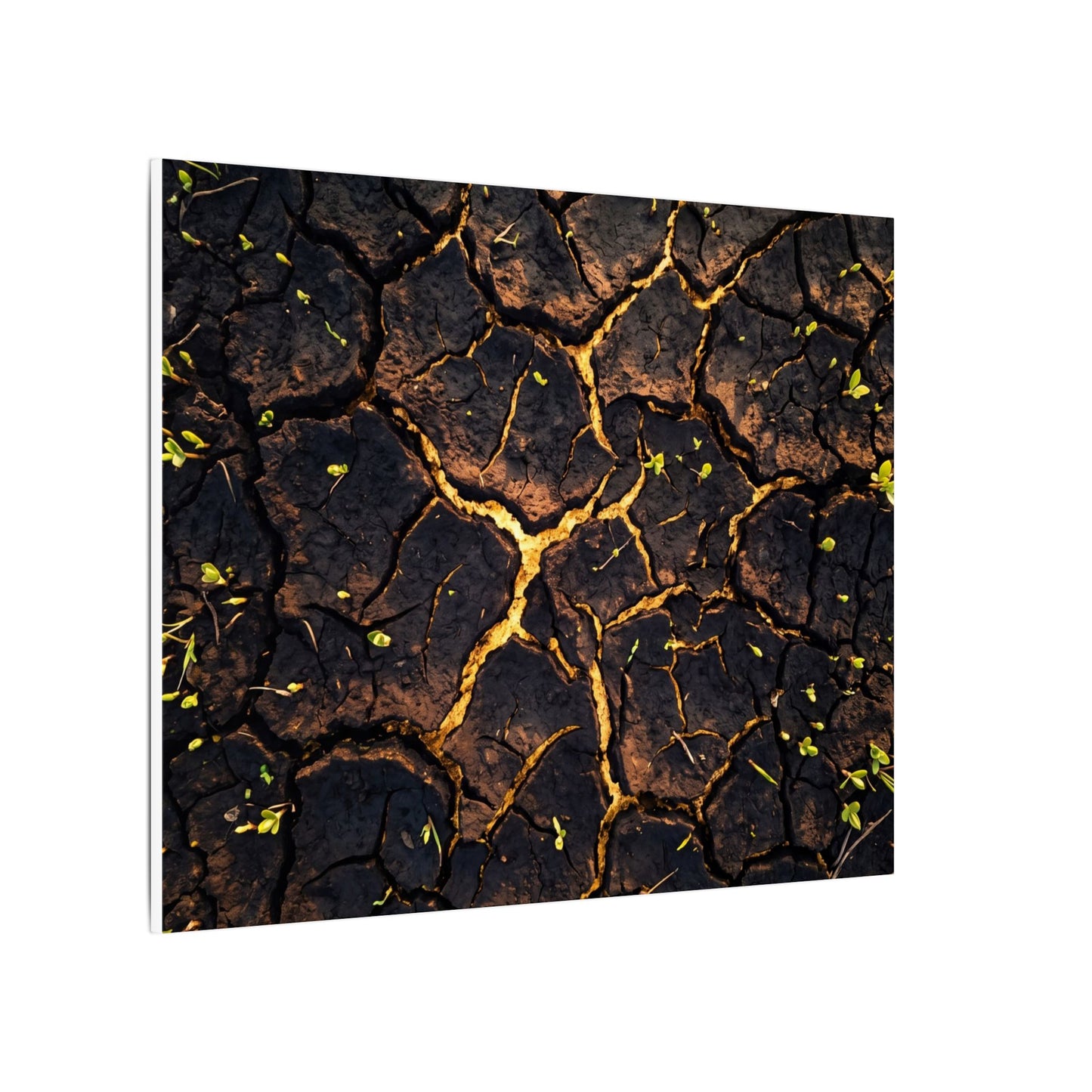 Cracked Earth Moody Minimal Canvas Art | Sophisticated Dark Japandi Art