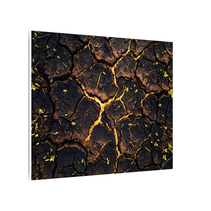Cracked Earth Moody Minimal Canvas Art | Sophisticated Dark Japandi Art
