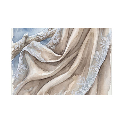 Silk Drape Winter Canvas Art | Japandi Cozy Design Art Print