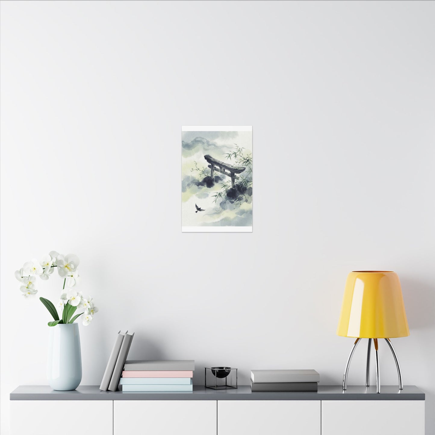 Torii Gate Sumi E Canvas Art | Serene Zen Art