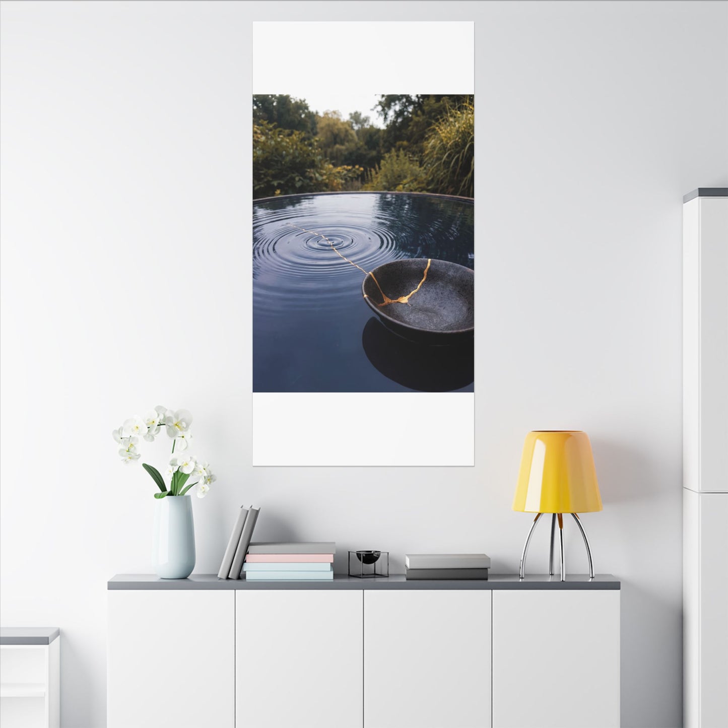 Kintsugi Water Ripple in Overcast | Broken Beauty Canvas Art
