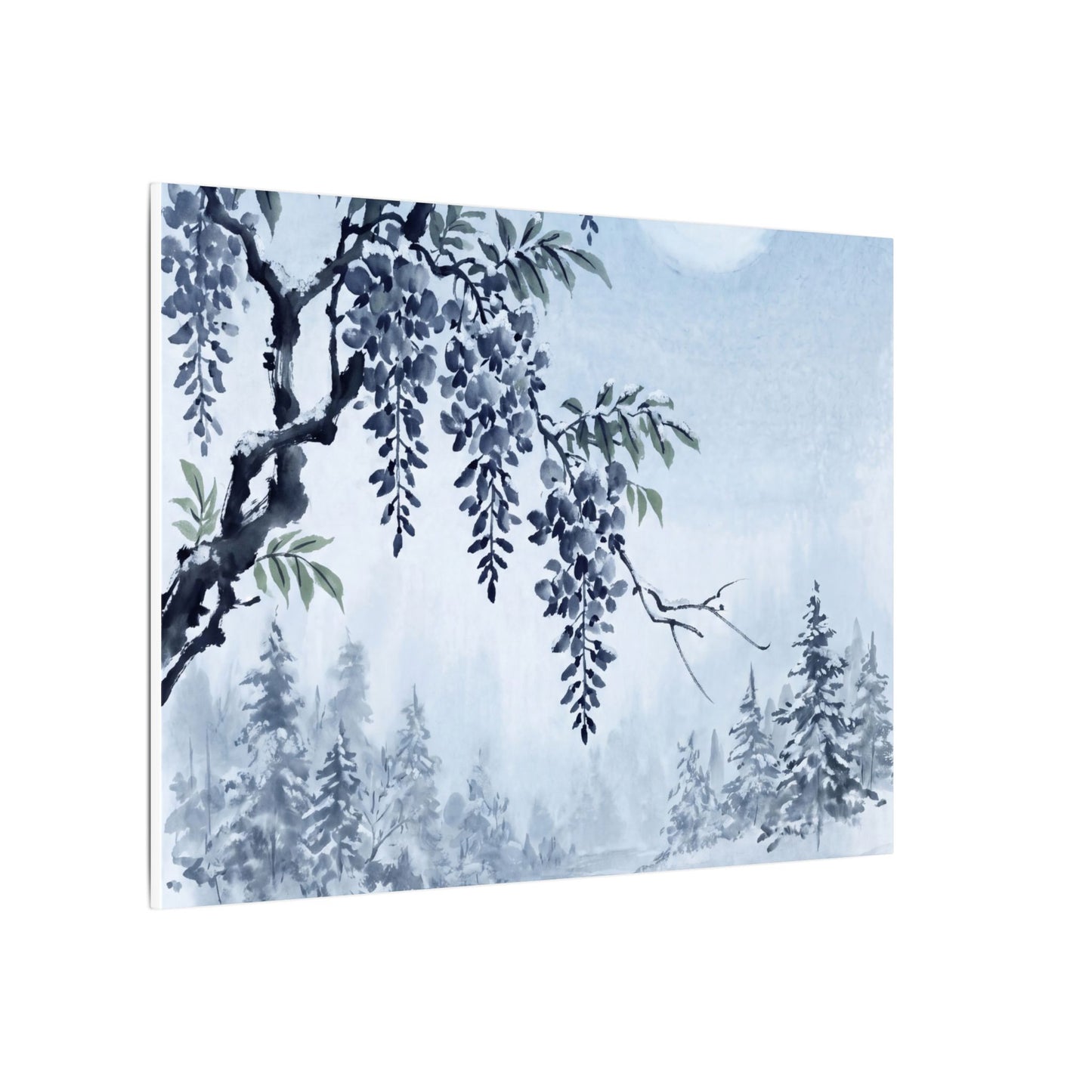 Seijaku Wisteria Canvas Art - Zen Sumi E