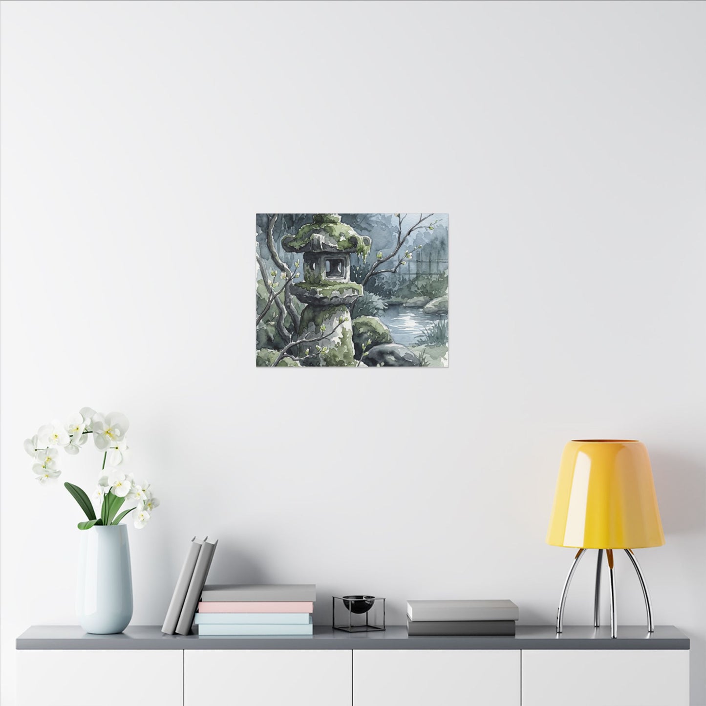 Moonlight Stone Lantern Canvas Art - Japandi Seijaku