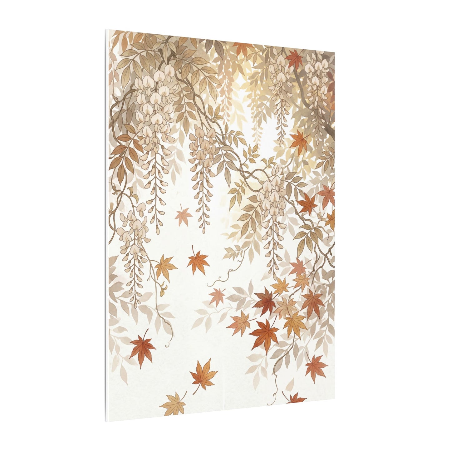Shibui Wisteria Canvas Art - Japandi Japanese Pattern