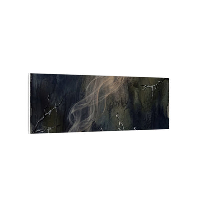 Incense Smoke Winter Canvas Art | Dark Japandi Moody Design