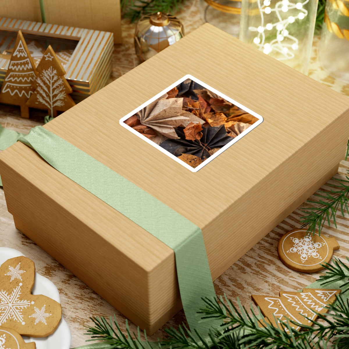 Japandi Paper Fold in Golden Hour | Texture Sticker