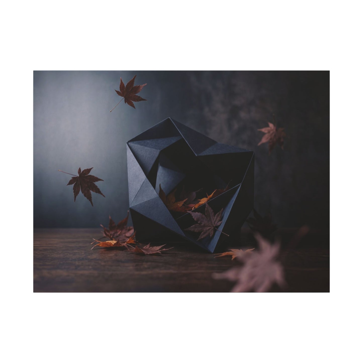 Dark Japandi Paper Fold in Dawn | Shadow Zen Canvas Art