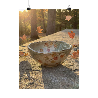 Warm Ceramic Bowl Wall Art Print - Japanese Pattern Japandi Art Print