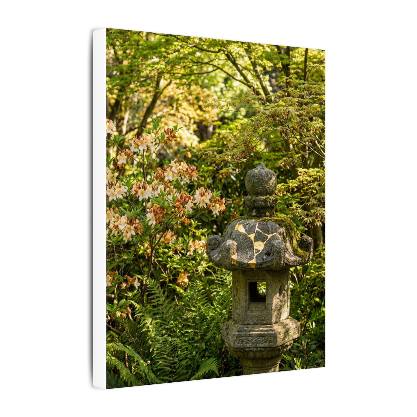 Spring Stone Lantern Gold Repair Canvas Art | Beautiful Decor