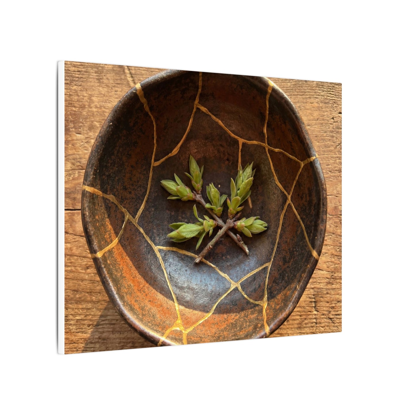 Ceramic Bowl Gold Repair Canvas Art | Resilient Kintsugi Art