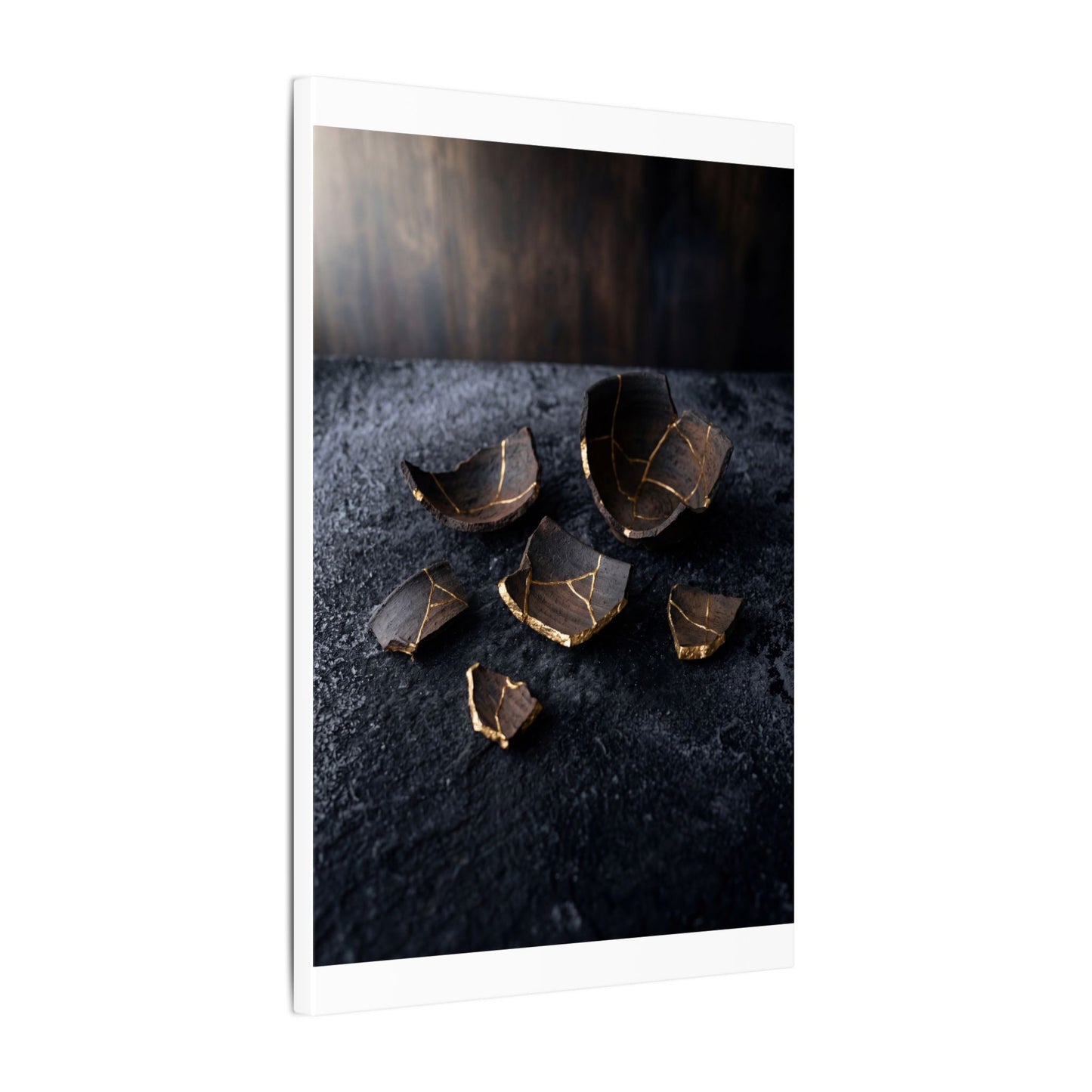 Winter Broken Pottery Shadow Zen Canvas Art | Bold Decor
