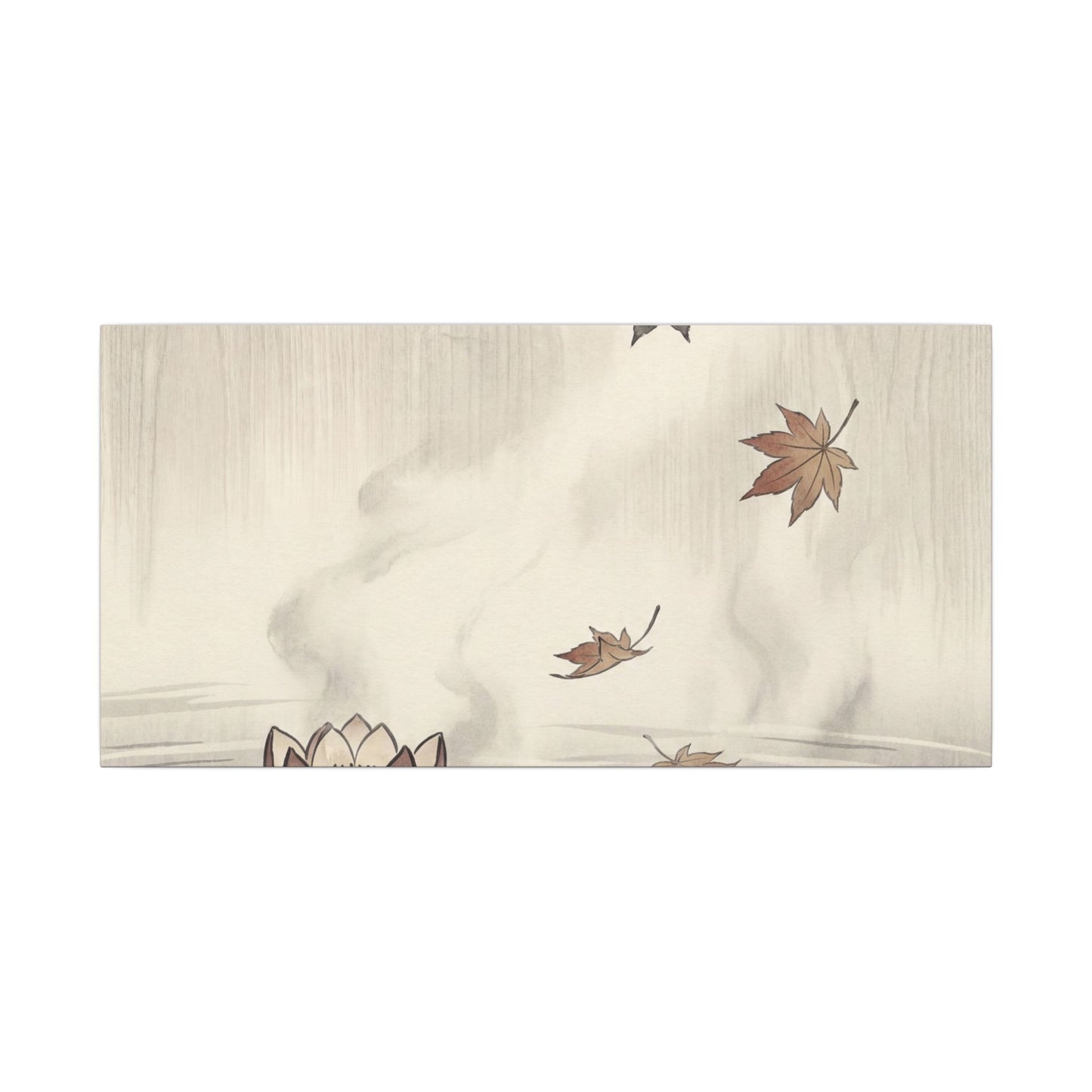 Lotus Flower Canvas Art | Autumn Zen Ukiyo E Inspired Art