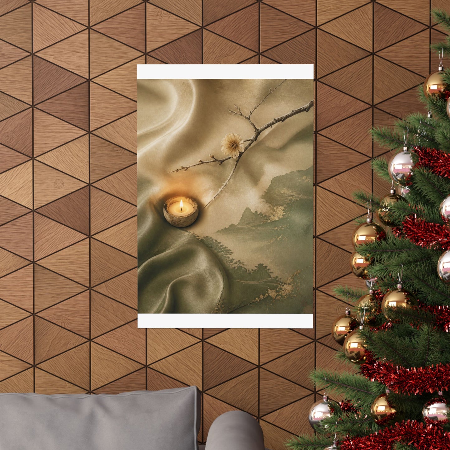 Candlelight Silk Drape Wall Art Print - Japandi Ma