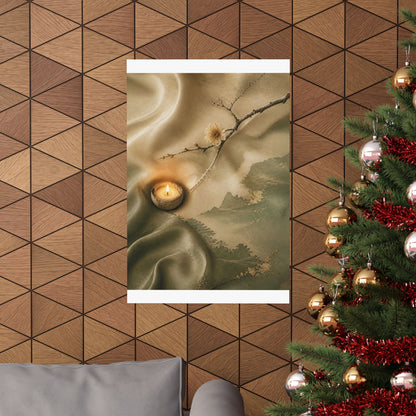 Candlelight Silk Drape Wall Art Print - Japandi Ma