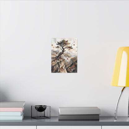Autumn Pine Tree Watercolor Canvas Art | Warm Decor