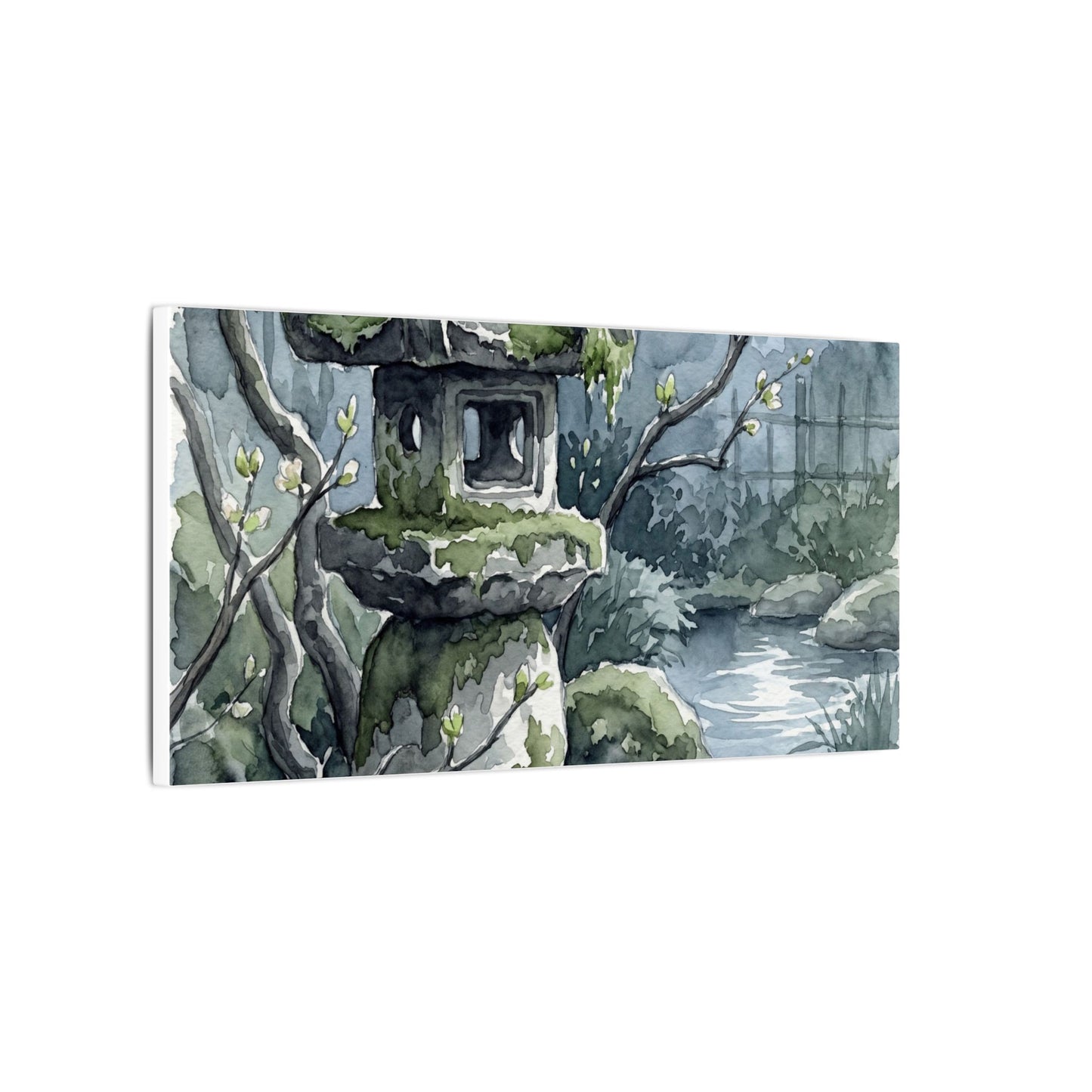 Moonlight Stone Lantern Canvas Art - Japandi Seijaku