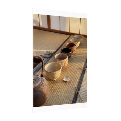 Kintsugi Tea Ceremony in Golden Hour | Gold Repair Canvas Art