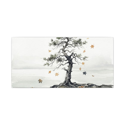Japandi Pine Tree in Overcast | Watercolor Canvas Art