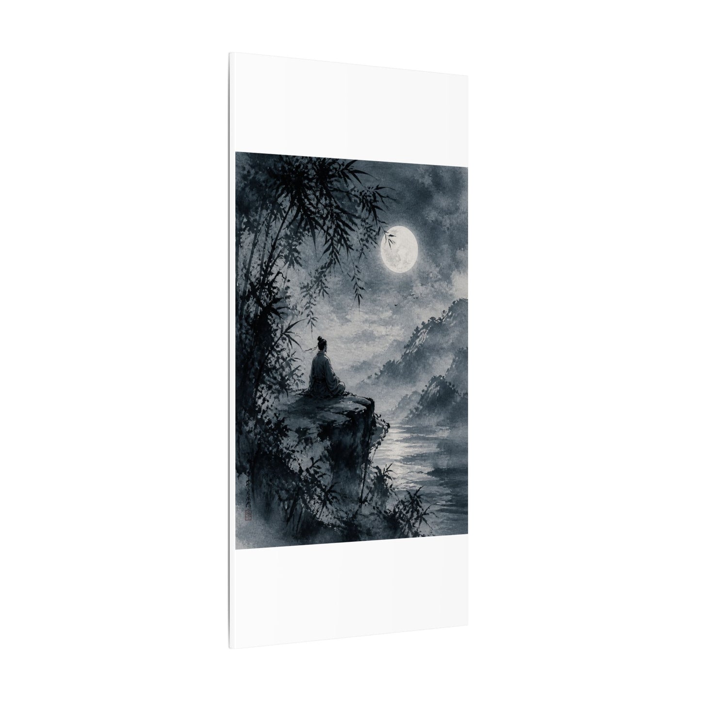 Ink Brushstroke Sumi E Canvas Art | Serene Zen Art