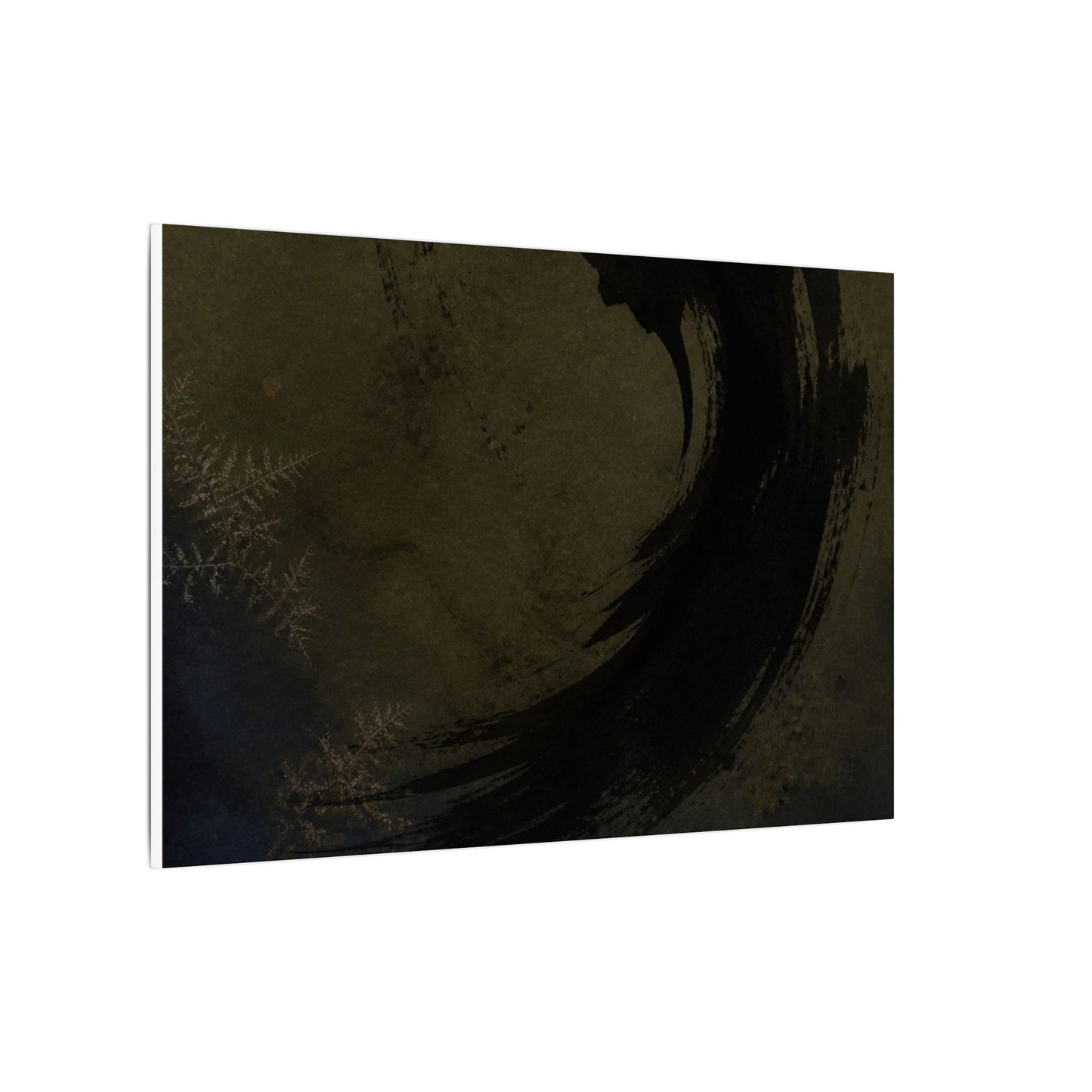 Seijaku Ink Brushstroke Canvas Art - Dark Japandi Moody Minimal