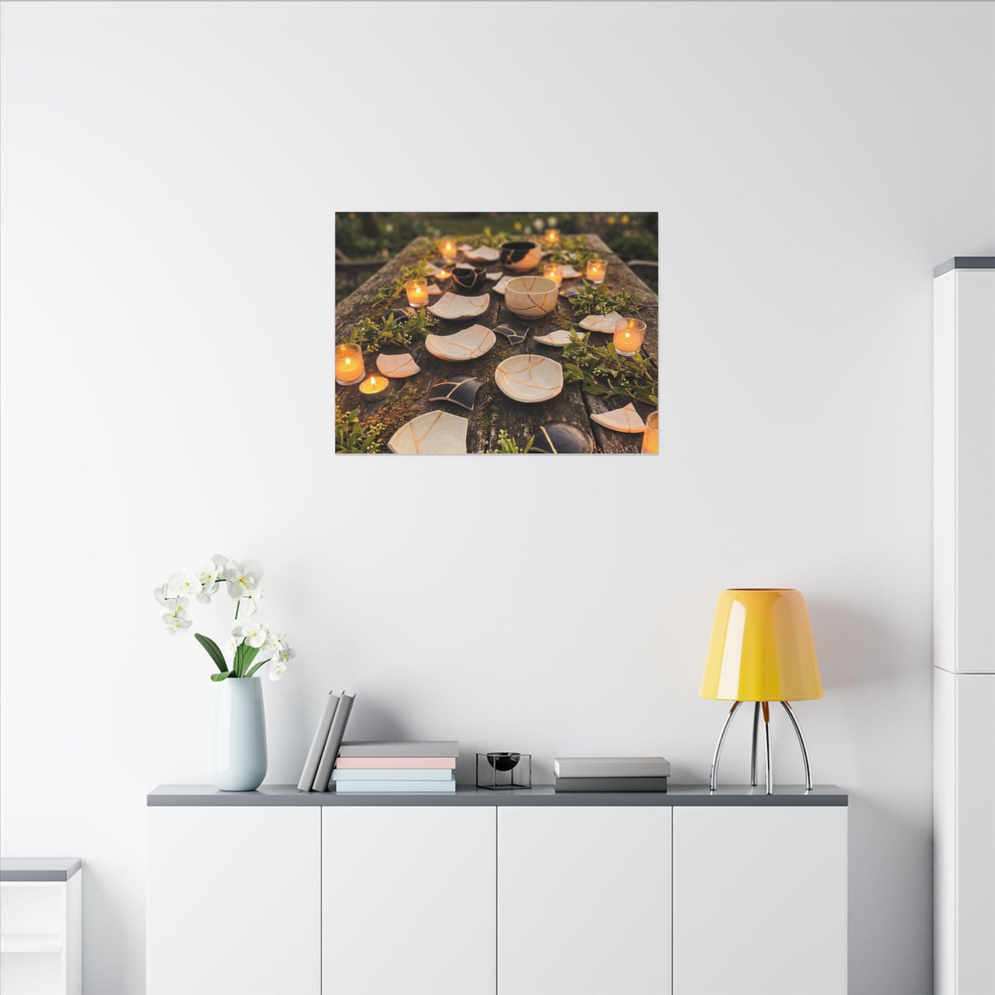 Broken Pottery Spring Canvas Art | Kintsugi Beautiful Design