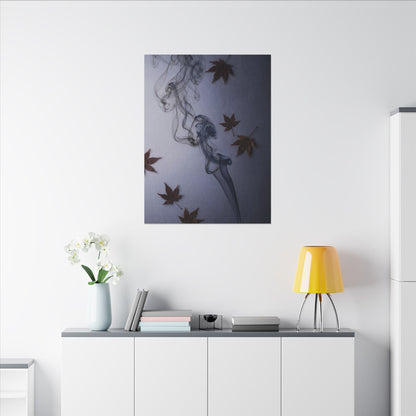 Dark Japandi Incense Smoke in Dawn | Moody Minimal Canvas Art