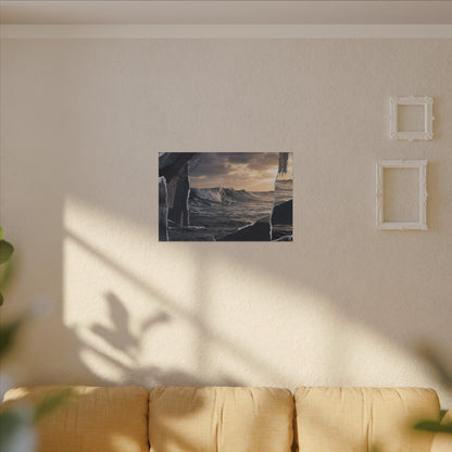 Fukinsei Ocean Wave Canvas Art - Dark Japandi Shadow Zen