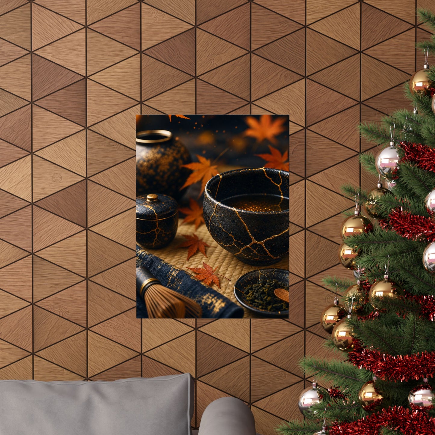 Tea Ceremony Gold Repair Wall Art Print | Healing Kintsugi Art