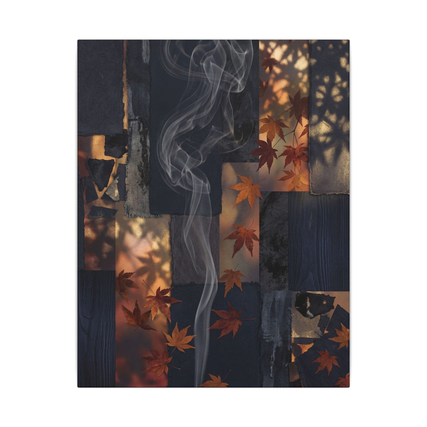 Autumn Incense Smoke Dark Texture Canvas Art | Sophisticated Decor