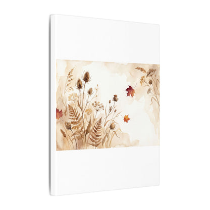 Dried Flowers Canvas Art | Autumn Japandi Watercolor Art