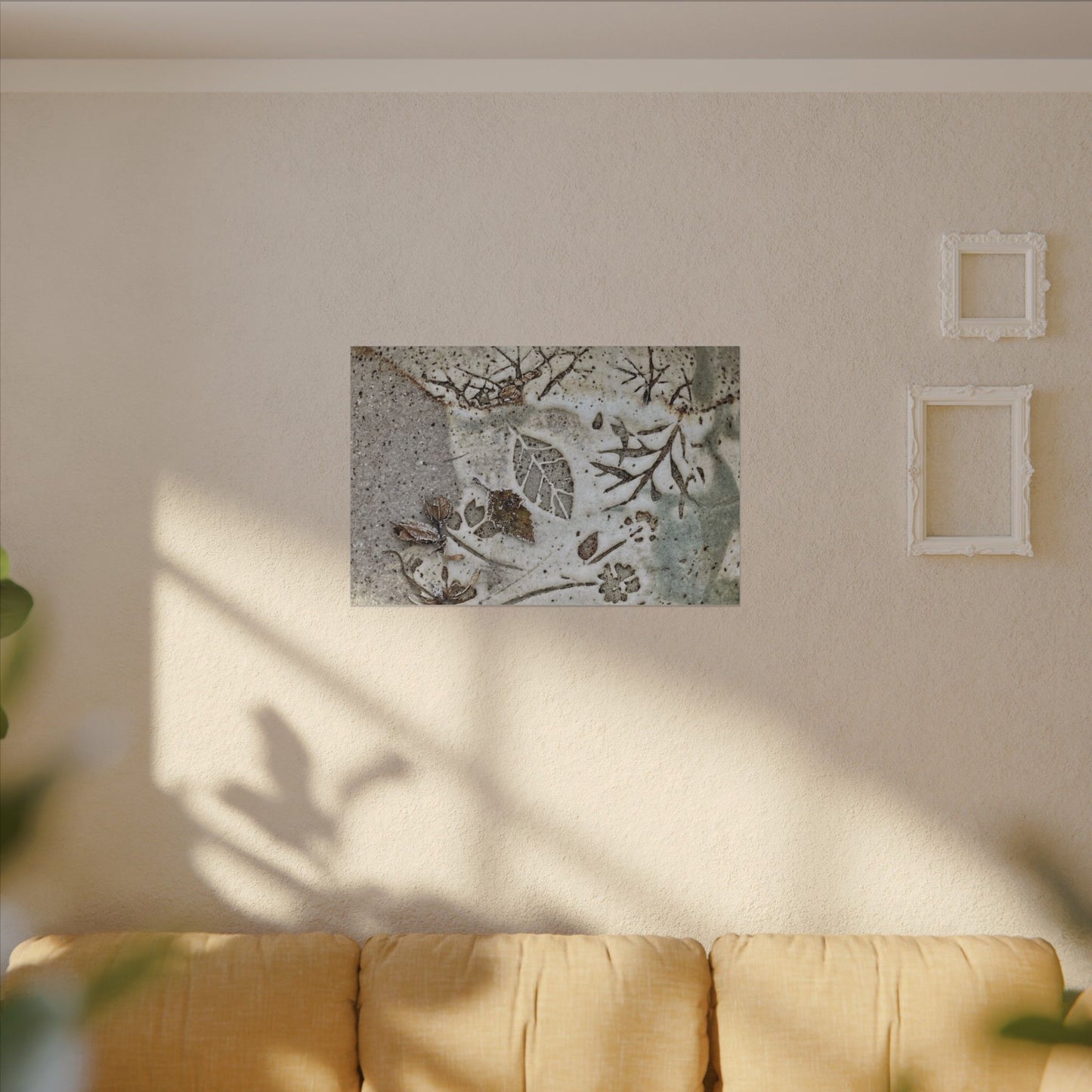 Ceramic Bowl Winter Canvas Art | Japandi Earthy Design