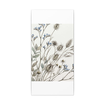 Dried Flowers Canvas Art | Summer Japandi Watercolor Art
