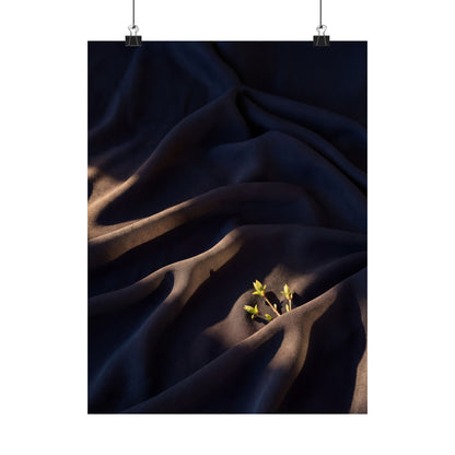 Atmospheric Silk Drape Wall Art Print - Shadow Zen Dark Japandi Art Print
