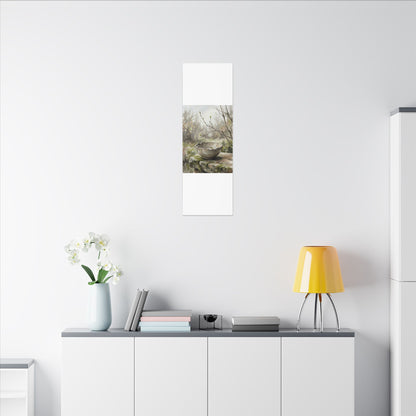 Japandi Ceramic Bowl in Overcast | Minimal Line Canvas Art