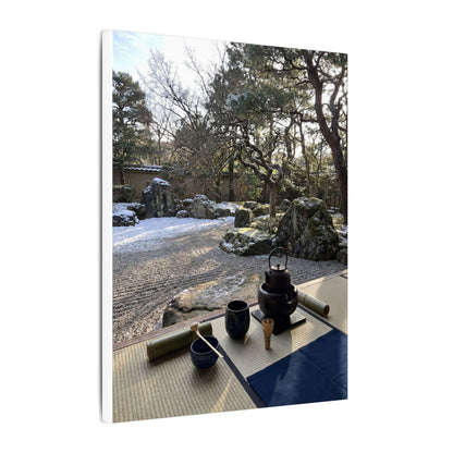 Winter Tea Ceremony Karesansui Canvas Art | Serene Decor